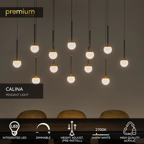Lucide CALINA - Pendant light - LED Dim. - 12x7,7W 2700K - Black | Premium - USP